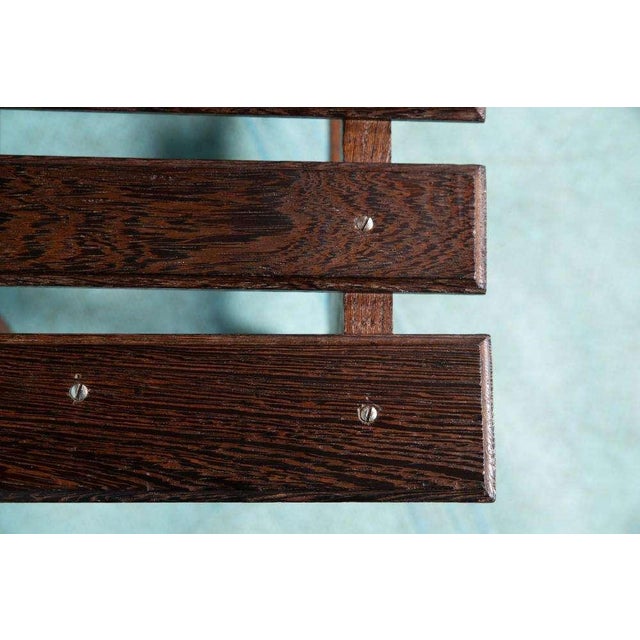 Vintage Wenge Slatted Bench, 1970s For Sale - Image 8 of 11