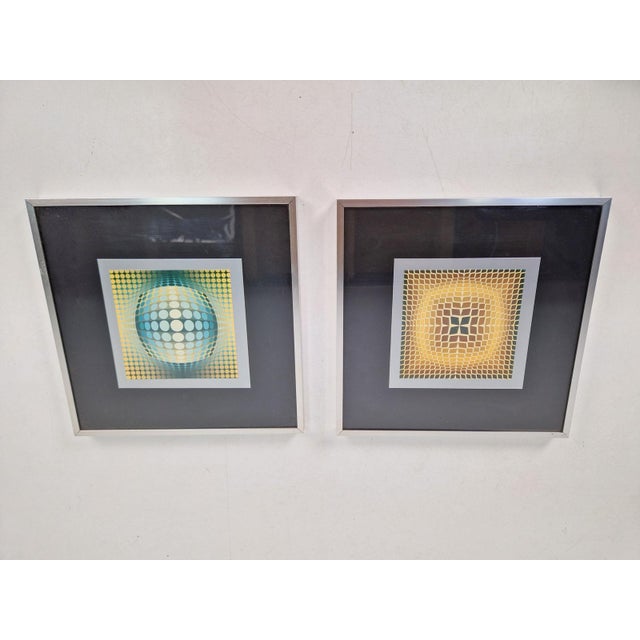 Victor Vasarely, Compositions, 1970s, Gelatin Offset Lithographs, Set of 2 For Sale - Image 10 of 11