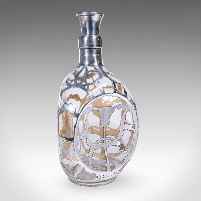 Pair of Vintage John Haig Whisky Decanters, English, Glass, Silver, Hallmarked For Sale - Image 4 of 12