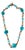 2010 Stephen Dweck Necklace Turquoise Nuggets Aqua Chalcedony 28” Bronze For Sale