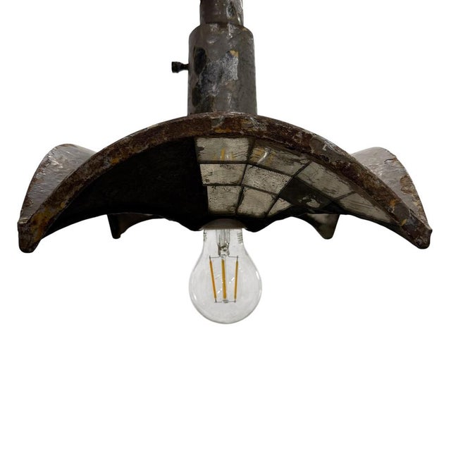 Vintage Industrial Mirrored Pendant Light by Esla, 1920s For Sale - Image 10 of 14