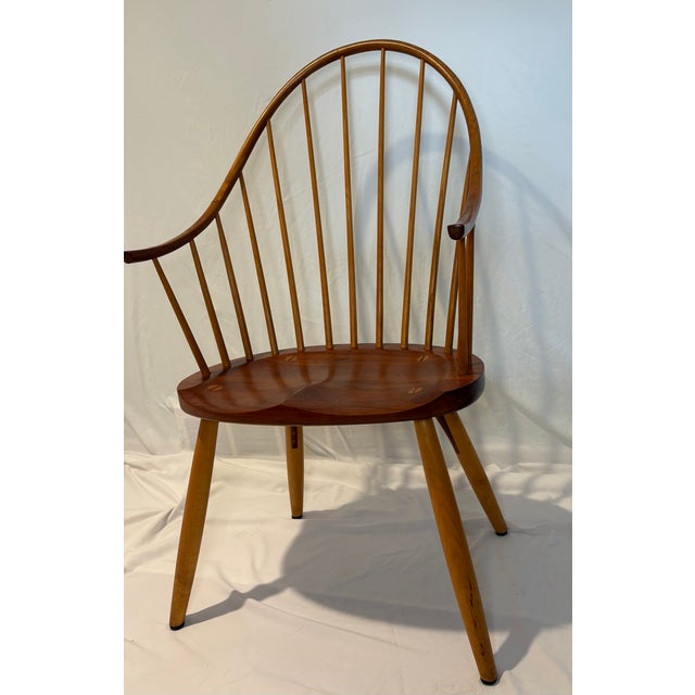 Thos Moser Shaker Cherry Continuous Arm Chairs (2) For Sale - Image 4 of 14