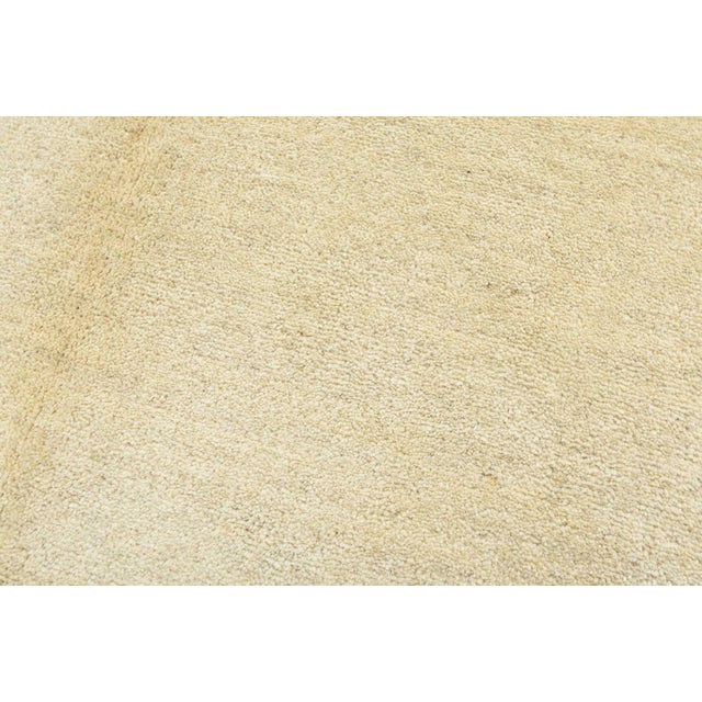 Textile Gabbeh Rug 5'1'' X 7'5'' Ivory Wool Vintage Tribal Hand-Knotted Oriental Carpet For Sale - Image 7 of 12