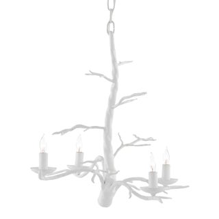 Currey & Co. Modern Small White Treetop Chandelier For Sale