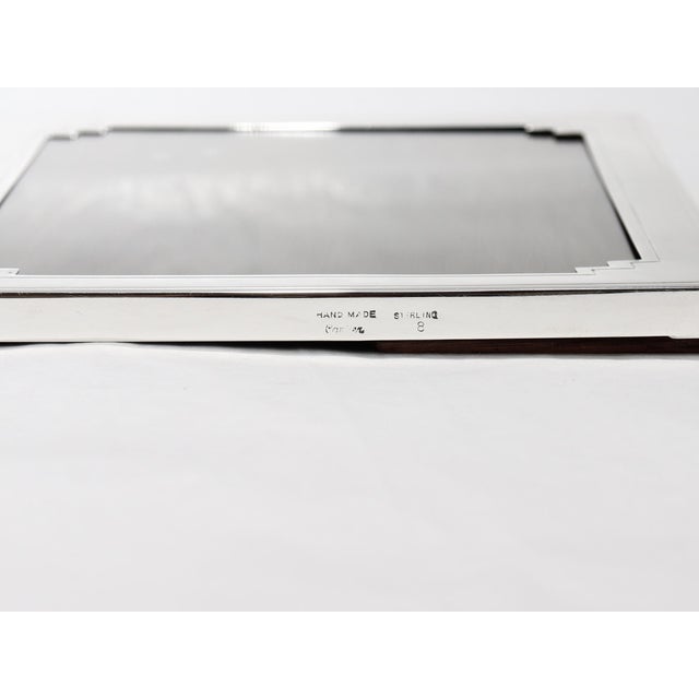 Vintage Cartier Engraved Sterling Silver Art Deco Style Picture or Photo Frame For Sale - Image 10 of 18