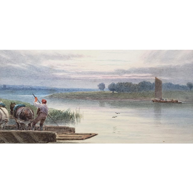Paper Late 19th-Early 20th C. J. Macpherson "Horse Ferry" Watercolor Painting For Sale - Image 7 of 12