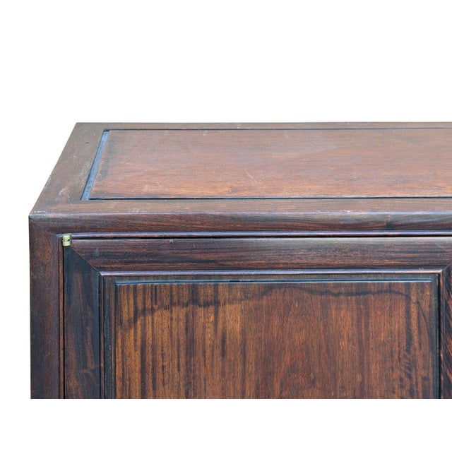 1970s Dark Brown Vintage Rosewood MoonFace Drawers Side Credenza Cabinet For Sale - Image 5 of 10