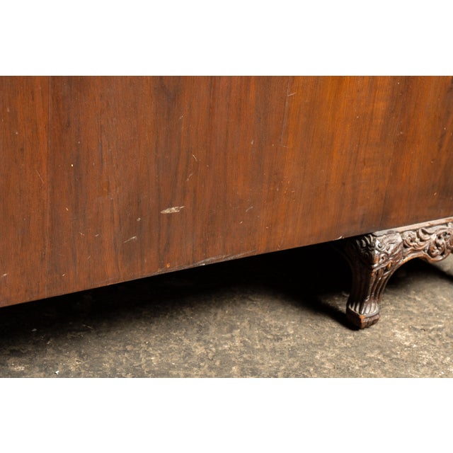 Hand-Carved Indonesian Floral Kneehole Desk For Sale - Image 11 of 16