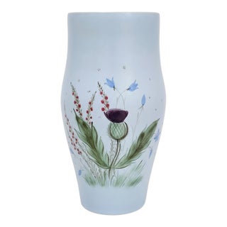 Vintage a.w. Buchan & Co. Ltd. Scottish Pottery Vase – Thistle Pattern – Hand Painted Stoneware For Sale