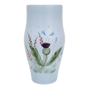 Vintage a.w. Buchan & Co. Ltd. Scottish Pottery Vase – Thistle Pattern – Hand Painted Stoneware