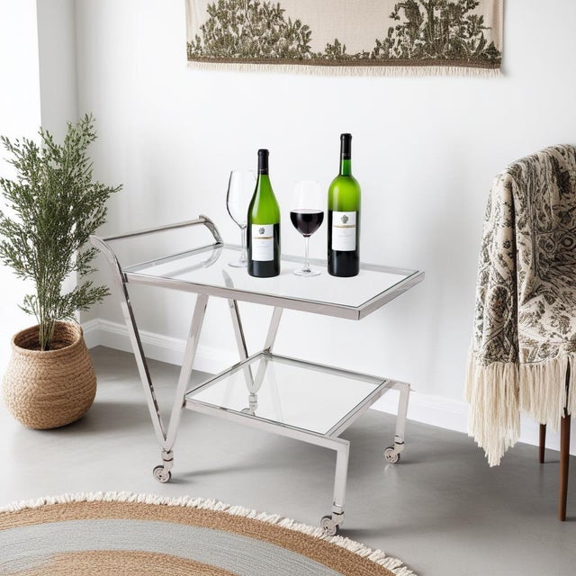 Silver Paulin Bar Trolley For Sale - Image 8 of 9