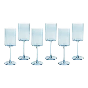 Foligno Wine Glasses - Light Blue, Set of 6