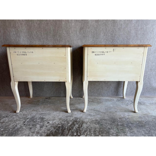 Late 20th Century Pair of Ethan Allen French Country Nightstands For Sale - Image 10 of 12