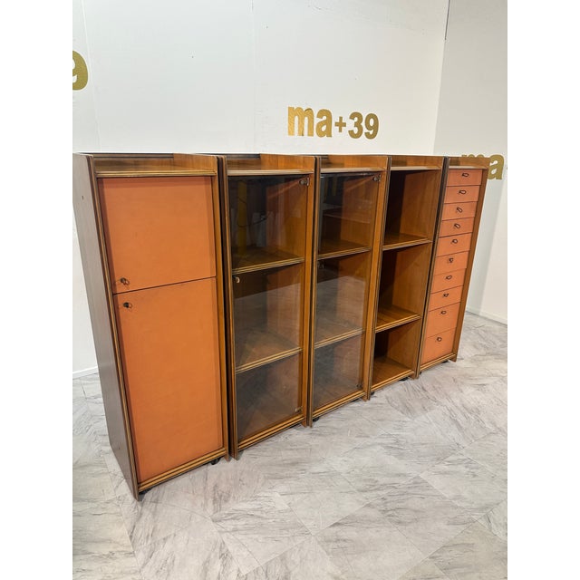 Five Leather and Walnut Artona Chests of Drawers by Afra & Tobia Scarpa for Maxalto For Sale - Image 10 of 10