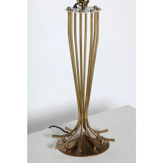 1950s Tall Millepatte Style Brass Table Lamp For Sale - Image 10 of 11