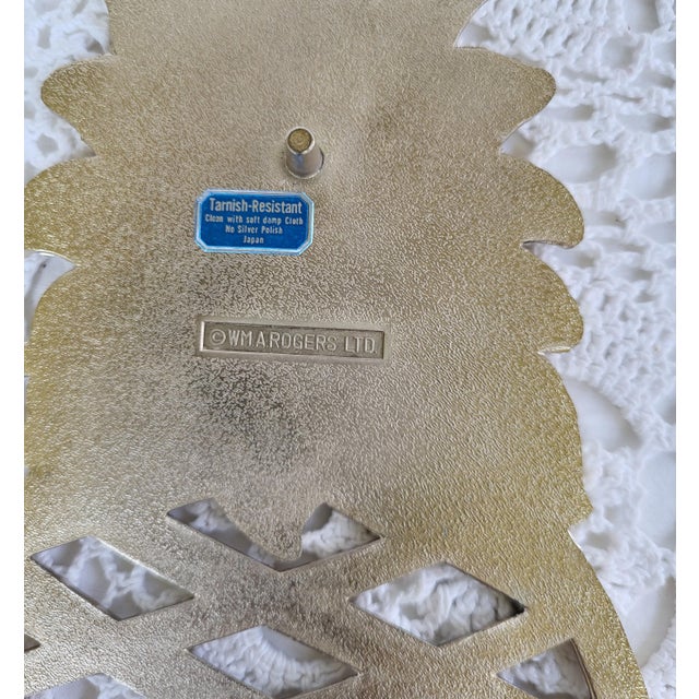 Farmhouse 1980s Brass and White Enamel Pineapple Trivet For Sale - Image 3 of 6