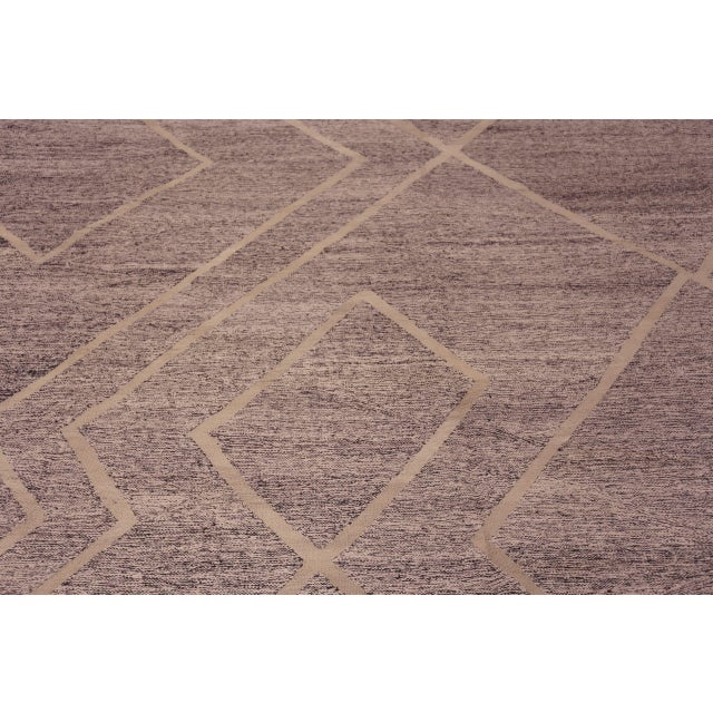 Beautifully Casual Grey Color Geometric Tribal Deign Large Size Modern Flatweave Kilim Rug, Country of Origin: Central...