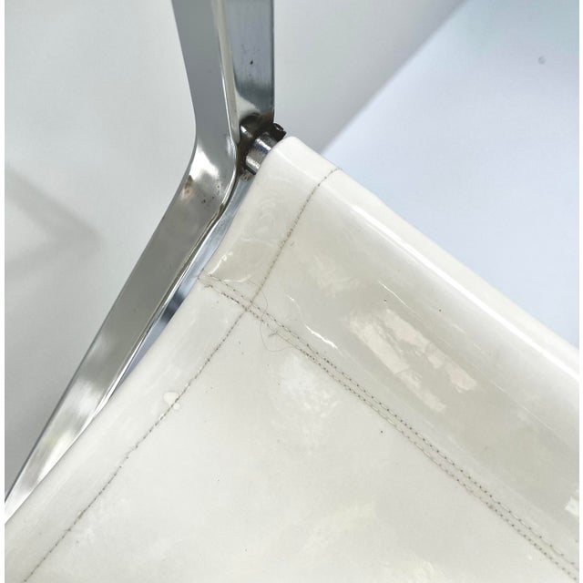 Mid 20th Century Moder Chrome & White Director - Campaign Style Chairs by Robert Kjer Jakobsen - Set of 2 For Sale In Naples, FL - Image 6 of 7