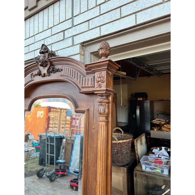 French French 19th Century Louis XIII Walnut Château Wall Mirror For Sale - Image 3 of 12