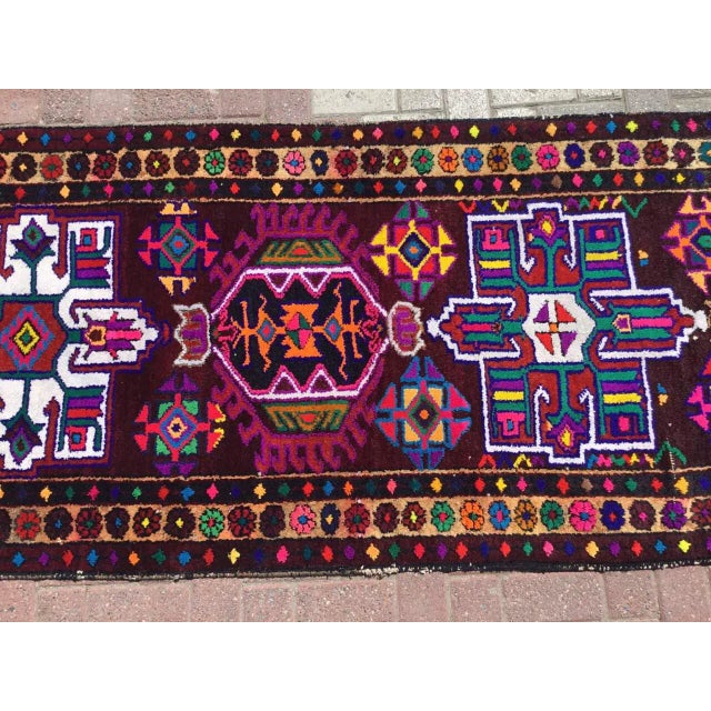 Tribal Kurdish Runner Rug - 121" X 39" For Sale - Image 3 of 7