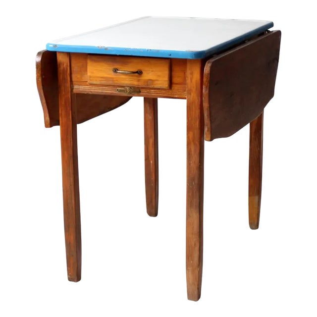 Antique Enamel Top Table Chairish