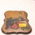Mid-Century Modern 1950s Vintage Hand Painted and Carved Wood Plaque of Wine, Grapes and Cheese. For Sale - Image 3 of 5