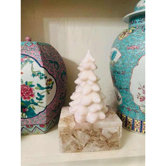 Vintage Pink Art Glass Christmas Tree For Sale - Image 9 of 9