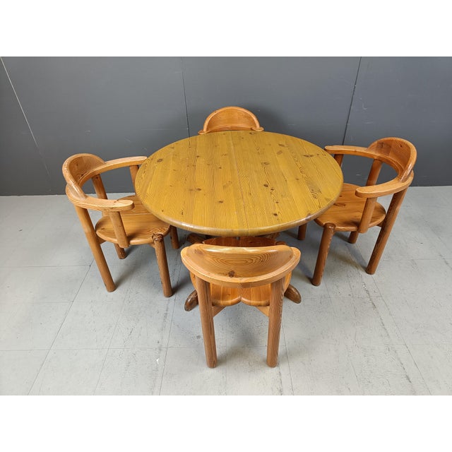 Pine Dining Table and Chairs by Rainer Daumiller for Hirtshals Savvaerk, 1980s, Set of 5 For Sale - Image 3 of 11