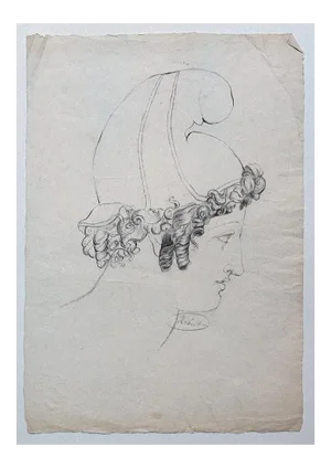 Portrait - Original Drawing in Pencil on Paper by Victor Hubert - Early 1800 Early 19th Century