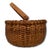 Antique Late 19th Century American Hand Woven Ash Wood Splint Swing Handle Carry Basket - Nice Color & Patina For Sale In Boston - Image 6 of 18