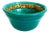 Vintage Green and Orange Handmade Pottery Bowl For Sale