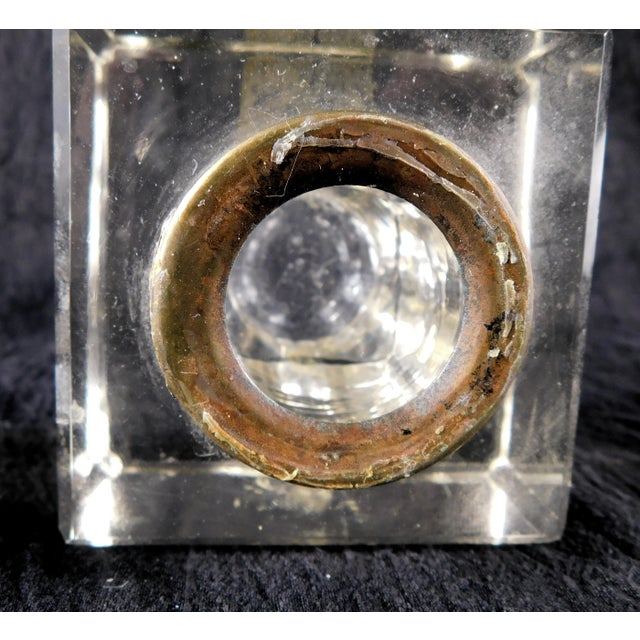 1940s Large Cut Crystal Inkwell With Broken Hinge For Sale In San Francisco - Image 6 of 9
