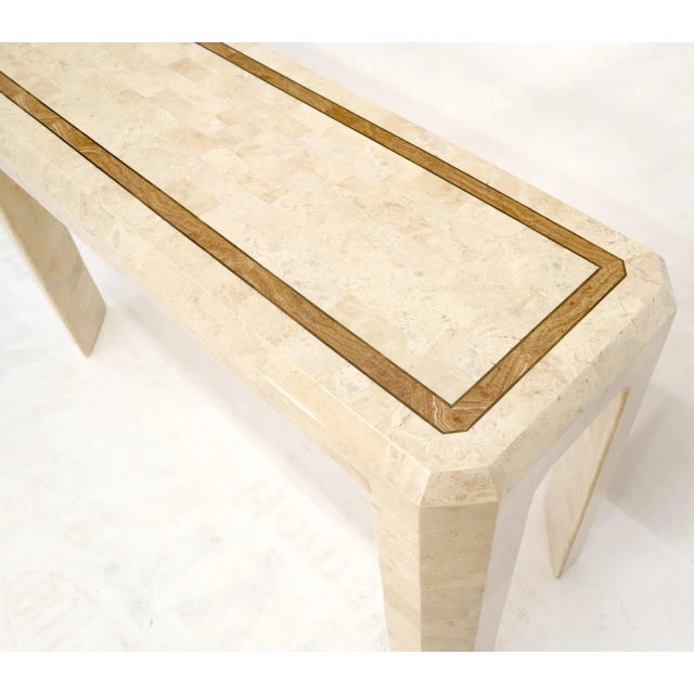 Tessellated Stone Tile Inlay Console Sofa Table For Sale - Image 6 of 11