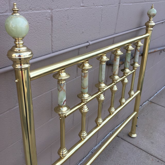 Traditional Brass Double Headboard With Onyx Spires & Spheres Chairish