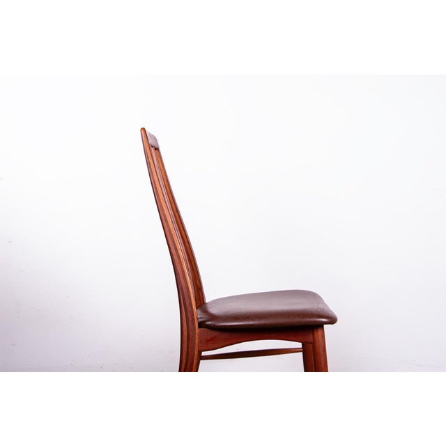 Wood Danish Eva Model Chairs in Teak and Leather by Niels Koefoed for Koefoeds Hornslet, 1960, Set of 6 For Sale - Image 7 of 18