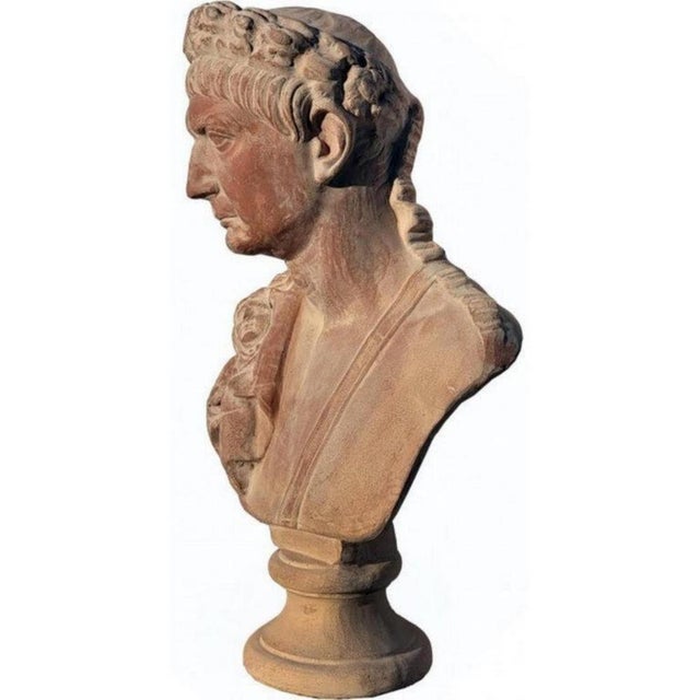 Bust in Terracotta by Traiano Emperor Early 21st century Marco Ulpius Nerva Traiano, terracotta bust. (Italica, 18...