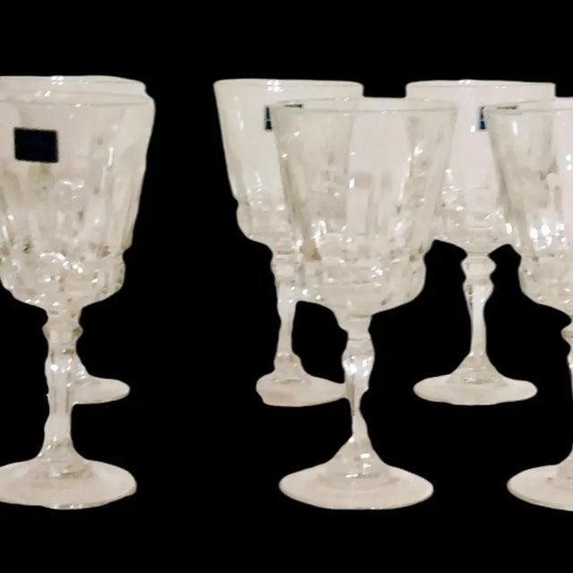 Vintage Lady Victoria Crystal Wine Glasses- Set of 8 For Sale - Image 4 of 8
