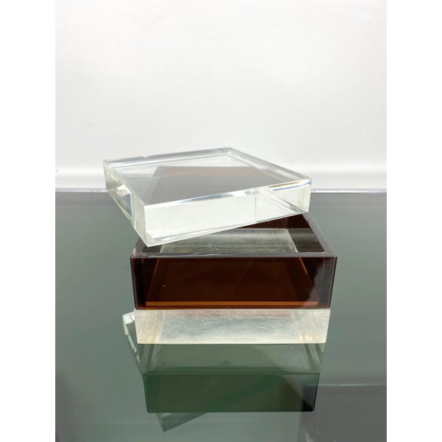 1970s Mid-Century Modern Acrylic Cube Box, Italy, 1970s For Sale - Image 5 of 8