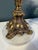 Victorian Vintage Hollywood Regency Cherub Putti Ivory & Gold Table Lamp - = Original Fringed Shade For Sale - Image 3 of 7
