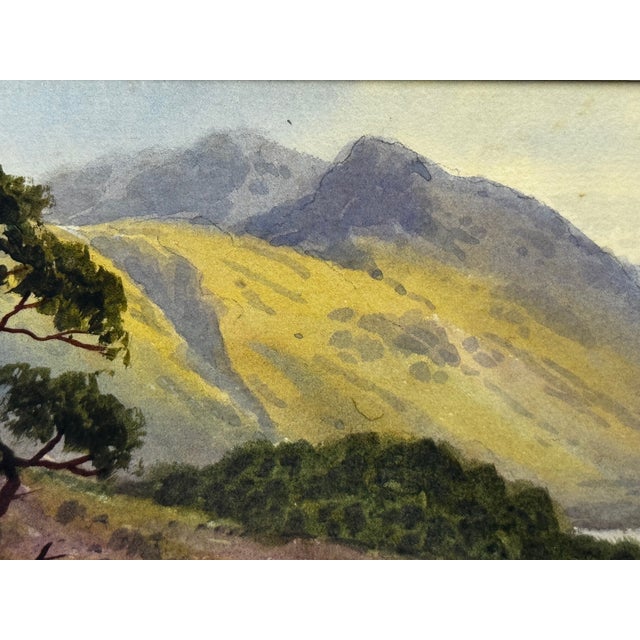 Wood Edward Horace Thompson “Thirlmere & Helvellyn, Lake District” Original Watercolor, c.1925 For Sale - Image 7 of 18