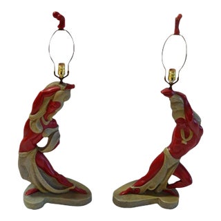 Pair of 1930s American Art Deco Lamps For Sale