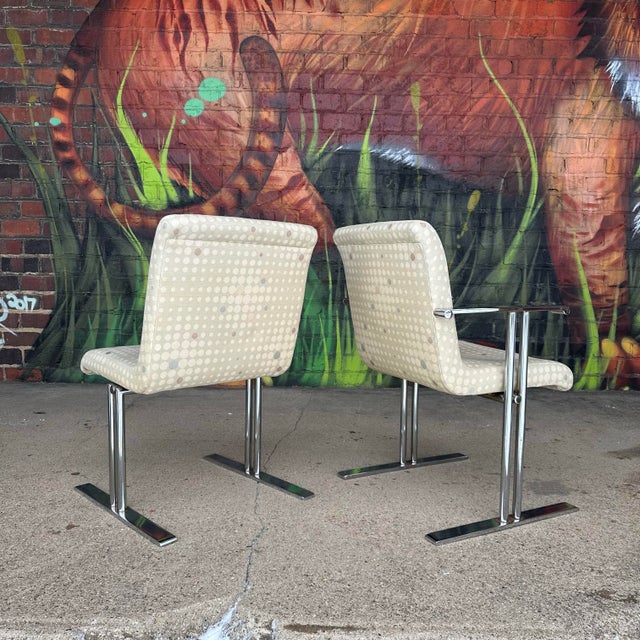 Set of 6 Directional Chrome Dining Chairs For Sale In Cleveland - Image 6 of 12