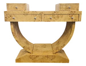 Console Table in Birch Burl, 1980s
