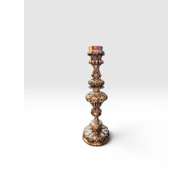 Baroque Vintage D’Argenta Silver-Plated Baroque Candlestick, Handcrafted in Mexico For Sale - Image 3 of 6