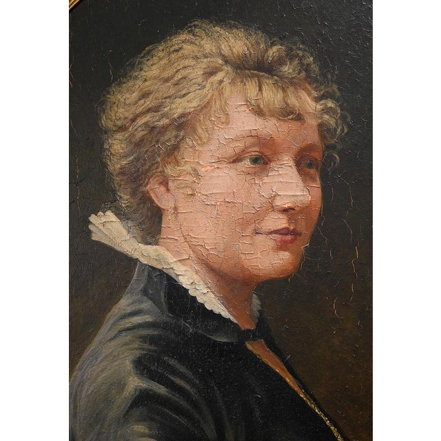 Portrait, Mid-1800s, Oil Painting, Framed For Sale - Image 6 of 18