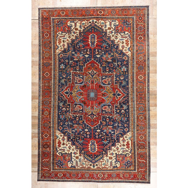 Late 19th Century Persian Serapi Rug, 11'10 X 18'04 For Sale - Image 10 of 10