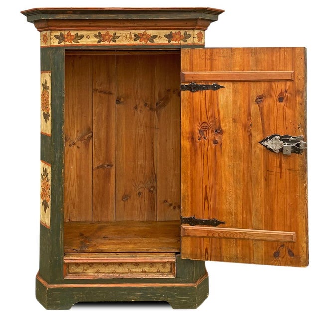 Petrol Green Painted Wardrobe, 1810 For Sale - Image 12 of 18