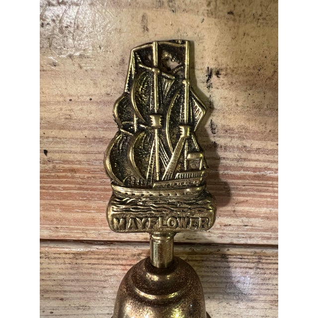 Mid 20th Century, 1950s, Vintage Brass bell with the American Mayfower Ship. Great item the 250th celebrate of the United...