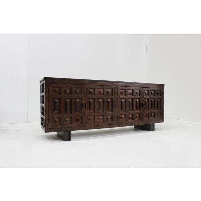 Brutalist Vintage Spanish Brutalist Sideboard, 1970s For Sale - Image 3 of 9