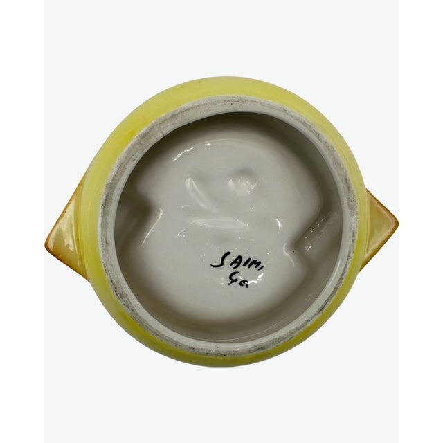 Vintage Harry's Bar Venice Italy Ashtray Yellow Ceramic Catchall Trinket Dish For Sale - Image 4 of 9